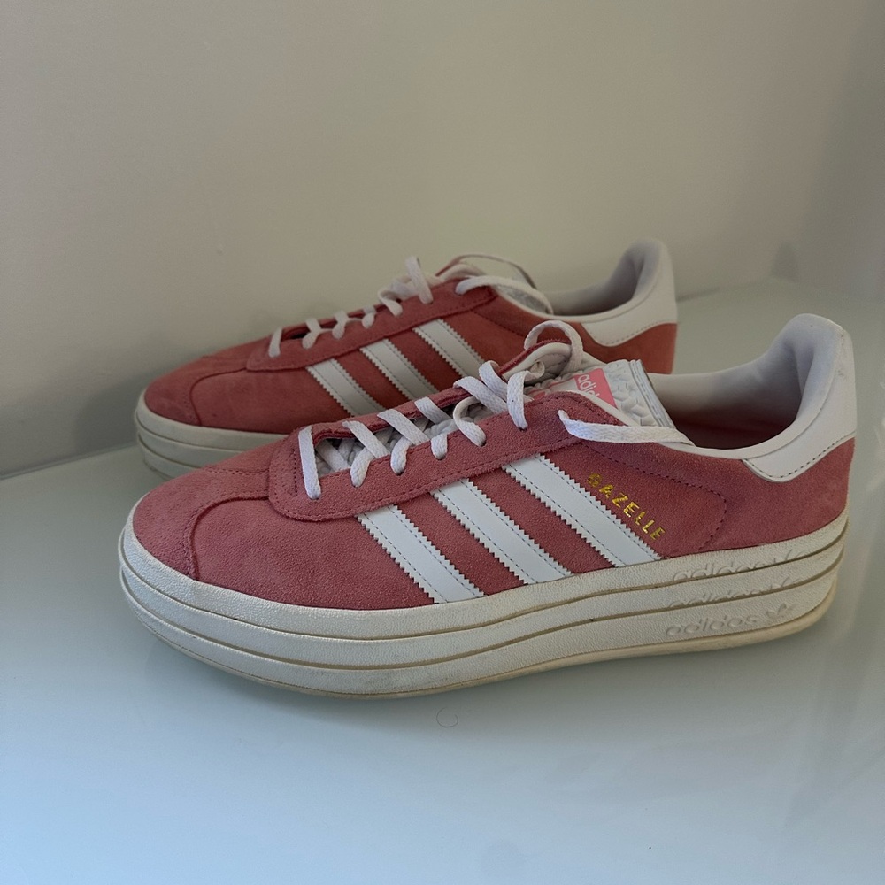 Adidas Gazelle Platform Bold Sneakers- Pink and White W's 11 - Picture 5 of 6